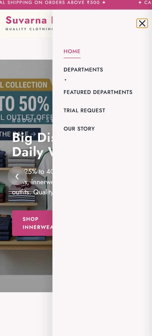Website Mobile Navigation